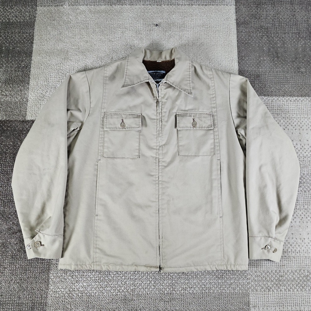 True Vintage‎ Sears Work And Leisure Tan Sherpa Lined Jacket Men's Large 70s